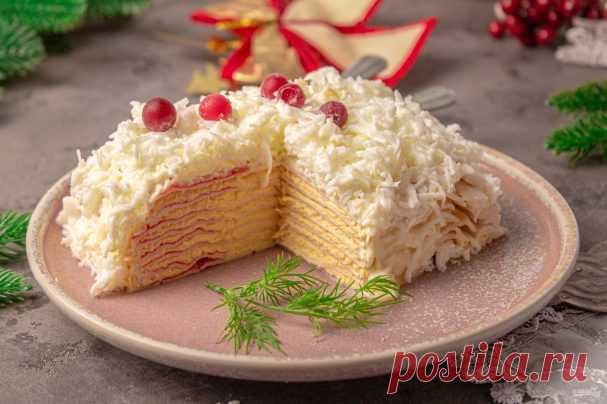 Закусочный торт из крабовых палочек 