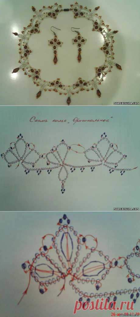 Колье &quot;Оригинальное&quot;. Схема плетения..