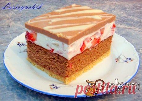 Пляцок "Клубника в шоколаде" фото рецепт приготовления
