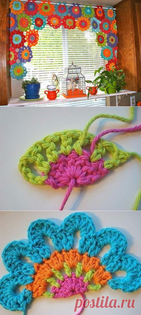 Яркая занавеска на кухню