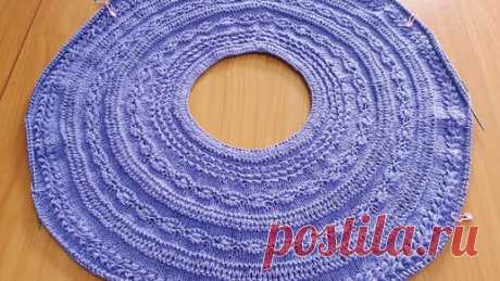 Круглая кокетка спицами "Лаванда", экспресс МК