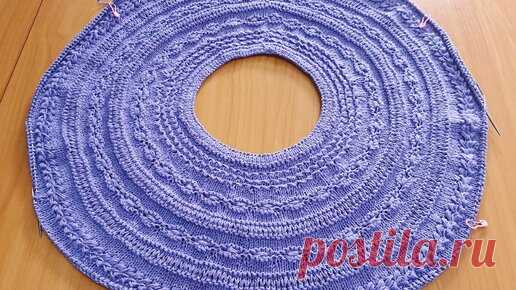 Круглая кокетка спицами 