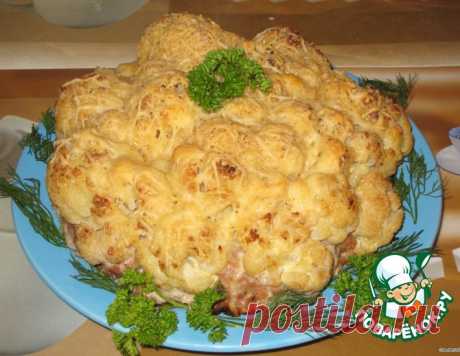Фаршированная цветная капуста с овощным гарниром – кулинарный рецепт