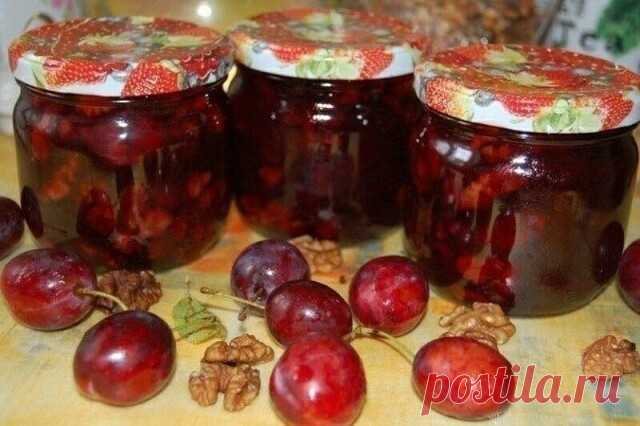 Джем из сливы с грецкими орехами