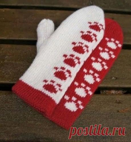 Жаккардовый узор &quot;Лапки&quot;, подойдет для варежек