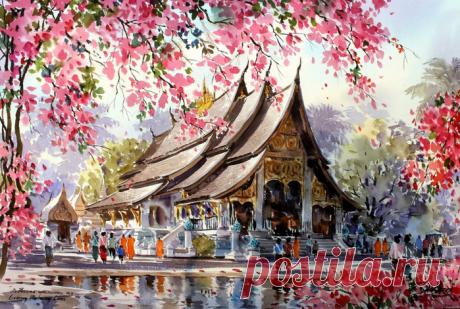 Акварели. Тайский художник Танакорн Чаиджинда (Thanakorn Chaijinda)