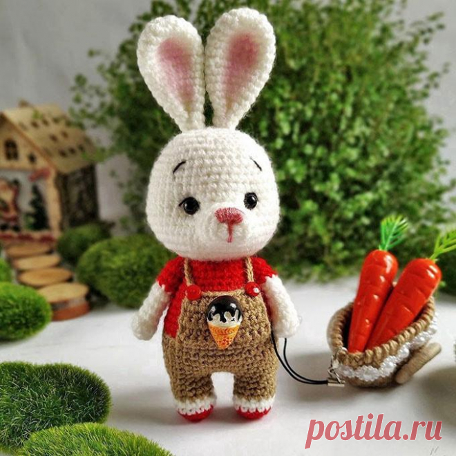 Заяц в комбинезоне крючком. Амигуруми схемы и описания. Автор: Галина Писаренко | IRINELY.ART