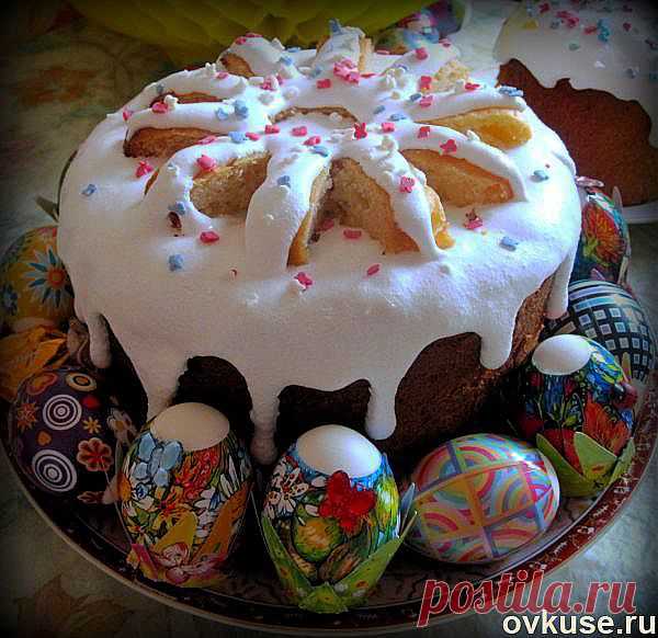 Пасхальный кулич с изюмом и миндалем - Простые рецепты Овкусе.ру