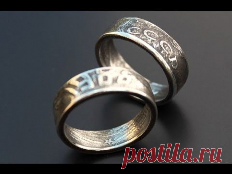 Двухстороннее кольцо из монеты сверлом