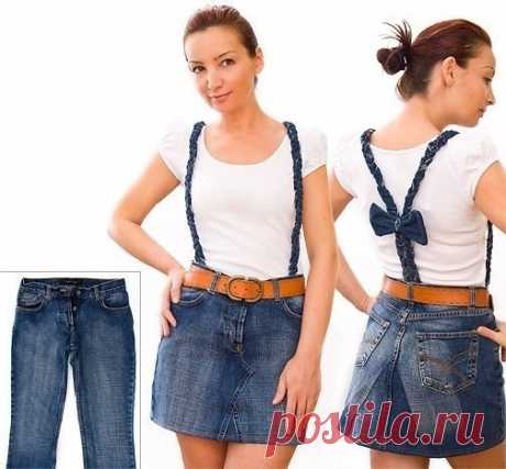 Юбка из джинсов.