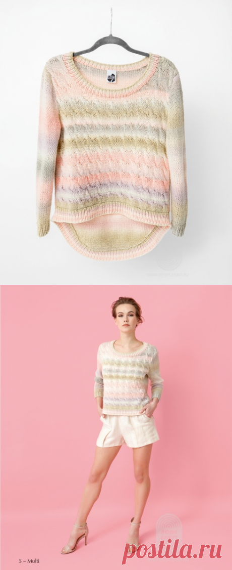 Пуловер с косами с подробной инструкцией на сайте peopleknit.ru. - Люди вяжут