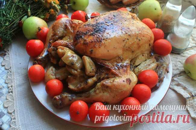 Курица с яблоками в духовке, рецепт самый вкусный