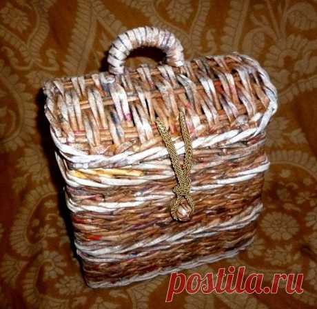 Сундучок из газетных трубочек - Рукоделие