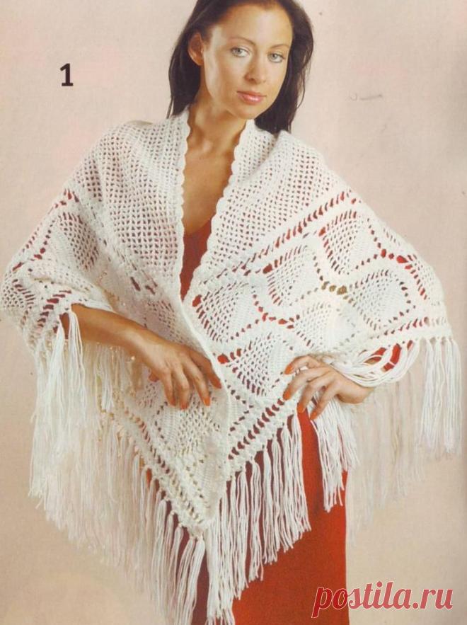 Вязание крючком. Шали, палантины, пончо. Схемы и описания. JewelCity.ru