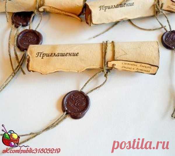 Пригласительные на свадьбу. Древний свиток.