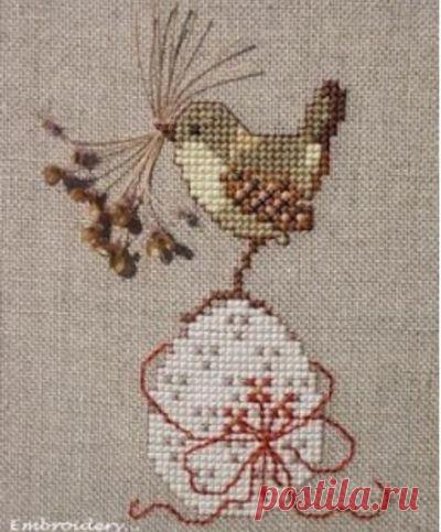 Пасхальная птичка- схемы пасхальной вышивки