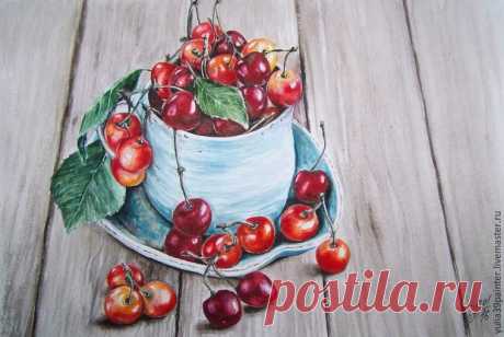 Рисуем акварельный диптих «Черешня». Часть 1 - Ярмарка Мастеров - ручная работа, handmade