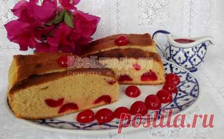 Вкусный кекс с вишней (консервированной) - рецепт с пошаговыми  | Все Блюда