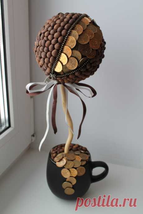 Кофейно-денежный топиарий