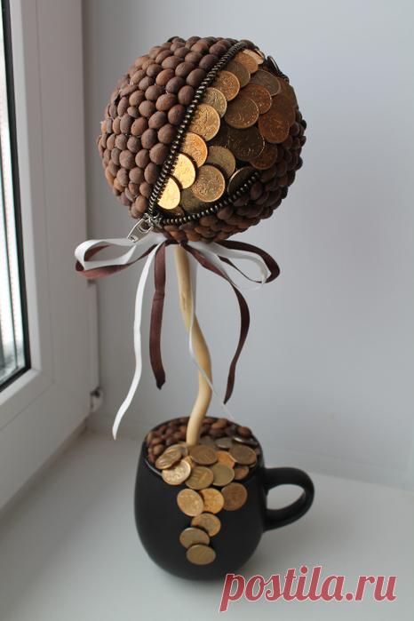 Кофейно-денежный топиарий