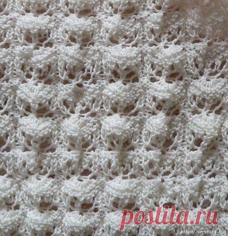 Узор вязаный спицами *Ракушки* для детского болеро