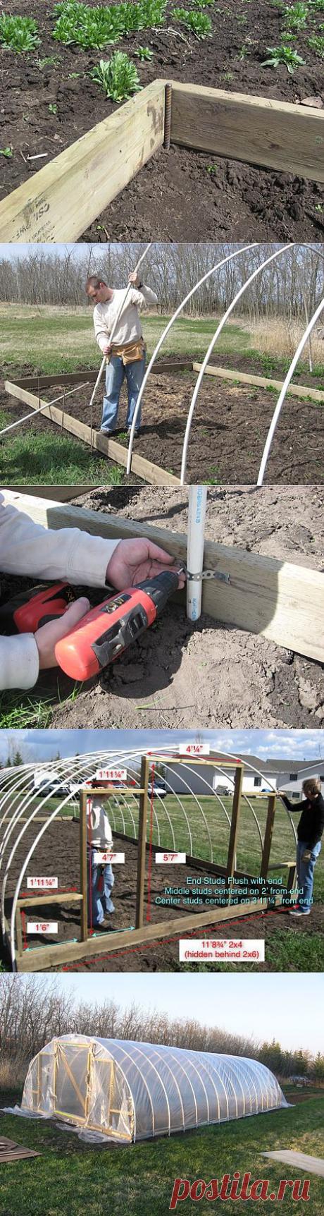 Как самостоятельно построить недорогую теплицу из пластиковых труб.