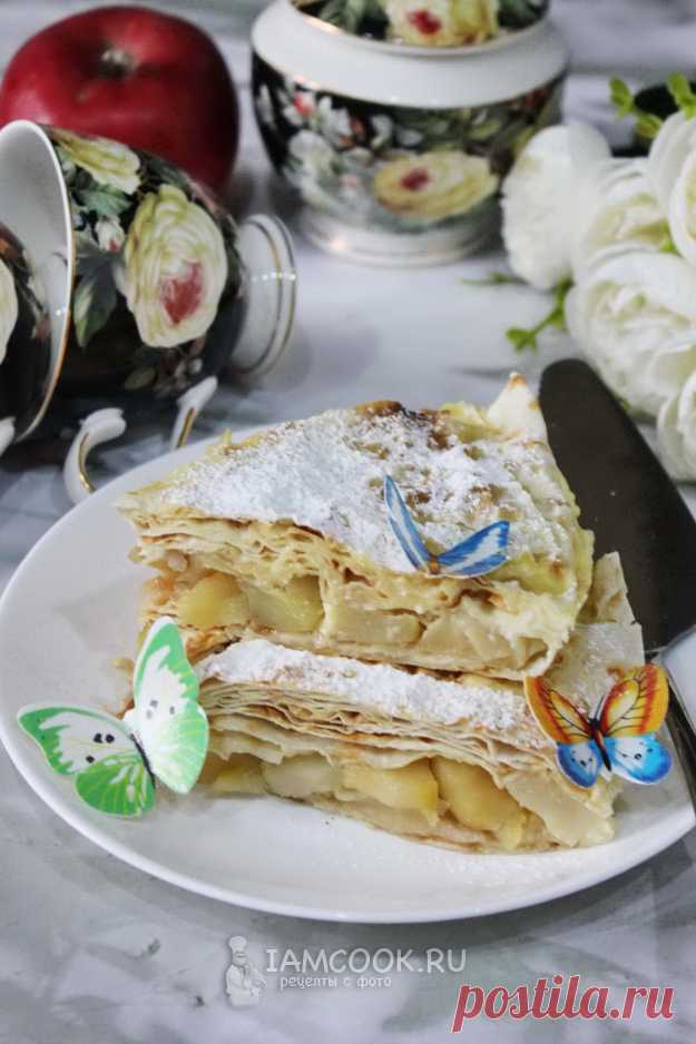 Пирог из лаваша с яблоками в духовке — рецепт с фото пошагово