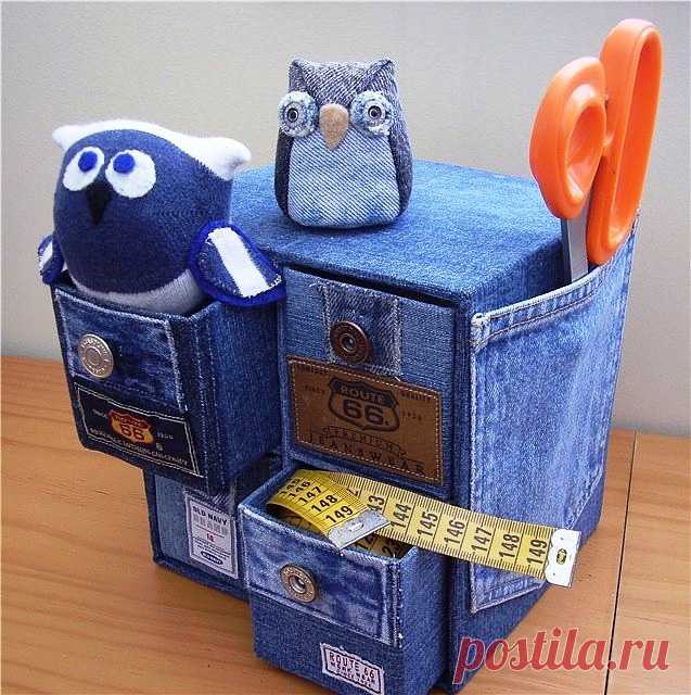 Коробочка из джинсов