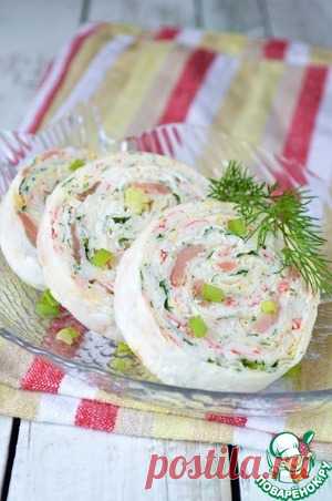 Рулет с рыбой и крабовыми палочками - кулинарный рецепт