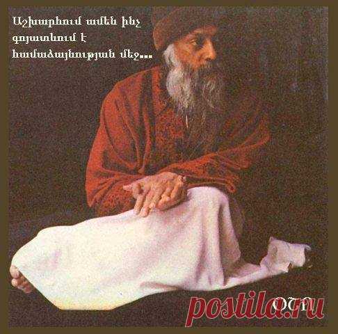 ՕՇՈՅԻ ՄՏՔԵՐԻՑ

***Գոյության հետ շփվելու համար մարդը պետք է մաքուր սիրտ ունենա: Սիրտը մաքուր է դառնում, երբ դատողությունն այլևս չի իշխում ձեզ: Երբ դատողությունն է իշխում, սիրը անմաքուր է մնում: Այն ծածկում է սիրտը, ինչպես փոշին է ծածկում հայելին:Դատողությունը ոչ այլ ինչ է, քան մտքերը, այսինքն` փոշին: Յուրաքանչյուր միտք պարզապես փոշու հատիկ է: Դուք պետք է մաքրվեք բոլոր մտքերից, այդ ժամանակ մաքրության կհասնեք: 
Մարքությունը ոչ մի ընդհանուր բան չունի բարոյականության հետ: