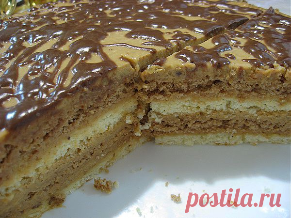 Легкие рецепты для вкуса жизни » Торт двухцветный с кремом из вареной сгущенки и сметаны