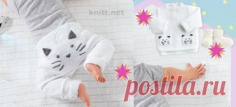 Детский комплект с узором &quot;котик&quot;