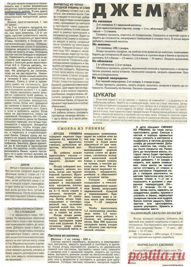 Джемы. Мармелад. Пастила. Смоква. Цукаты.