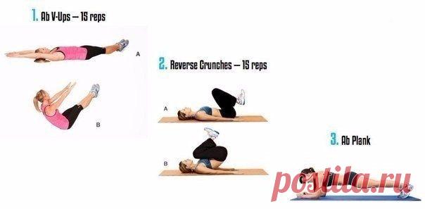 Сет из 3-ёх упражнений на пресс!