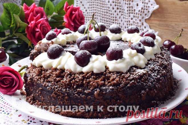 Шоколадный торт с вишней!