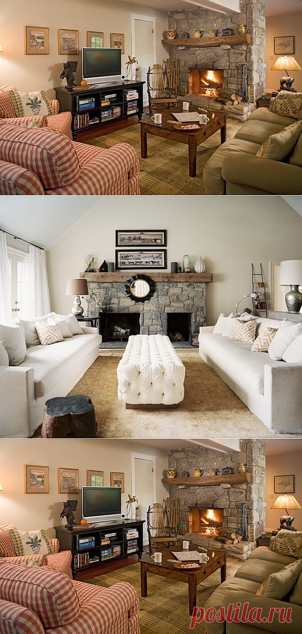 (+1) - Неповторимая атмосфера тепла и уюта: камин в гостиной | Интерьер и Дизайн