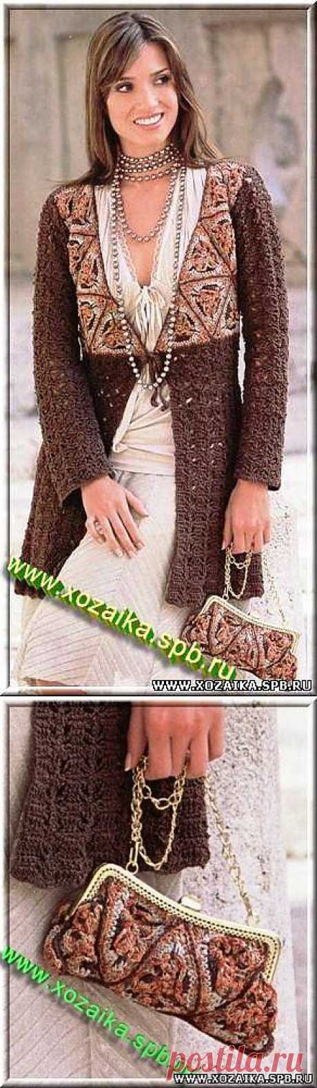 Сумка и жакет крючком.