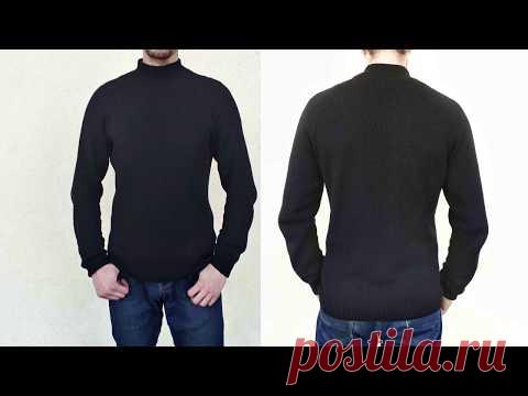 Базовый мужской свитер спицами / Реглан сверху спицами - подробные расчеты