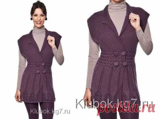 Жилет-туника спицами Описание: http://klu.kg7.info/1/34/1315/