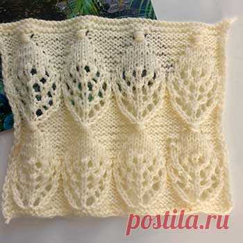 Красивые ажурные ромбы спицами, схема узора