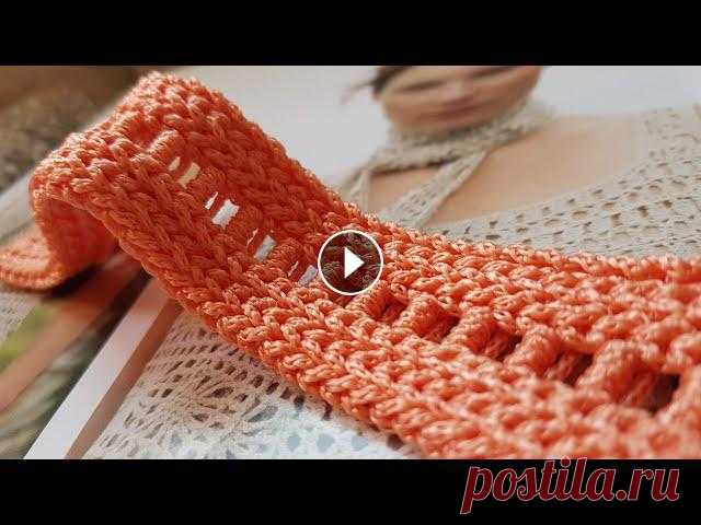 Вяжем декоративный плоский жгут крючком ???? crochet pattern. Вяжем декоративный плоский жгут крючком ???? crochet pattern....