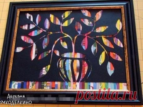 Панно из старых журналов / Рукоделие