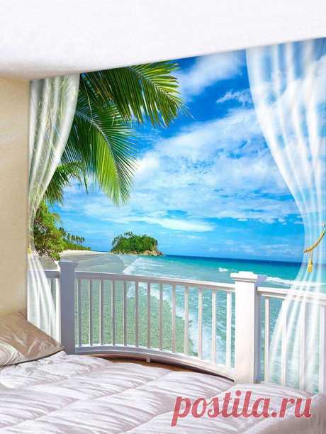 [42% OFF] 2020 Window Beach Island Print Tapestry Wall Hanging Art Decoration In Multicolor | DressLily