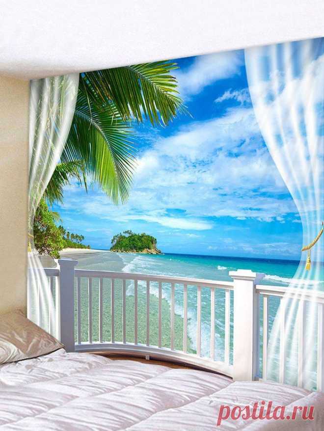 [42% OFF] 2020 Window Beach Island Print Tapestry Wall Hanging Art Decoration In Multicolor | DressLily