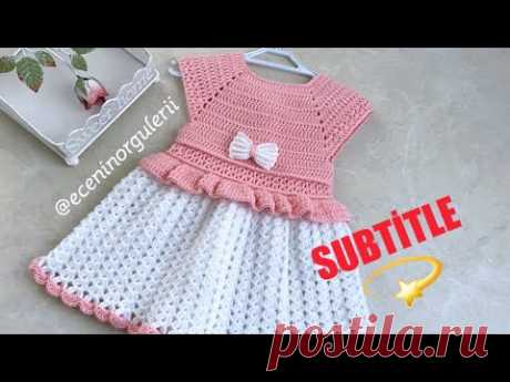 Tığ işi Elbise /Güzel ve Şık Bebek Elbise Modeli /1-2 Yaş için