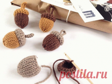 Жёлуди вязаные крючком — DIYIdeas