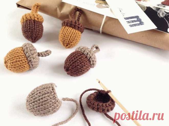 Жёлуди вязаные крючком — DIYIdeas