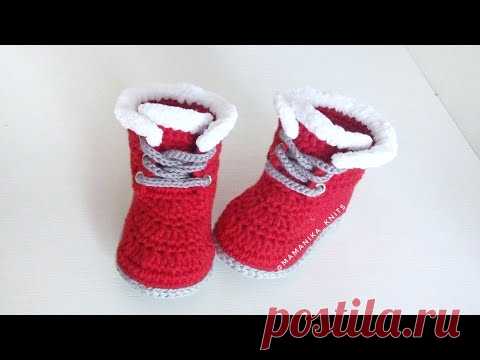 НОВОГОДНИЕ ПИНЕТКИ САПОЖКИ КРЮЧКОМ/ВЯЗАНИЕ КРЮЧКОМ/9СМ/