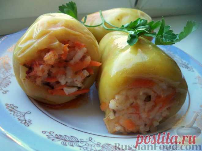 Рецепт: Перец, фаршированный овощами, в томатном соке на RussianFood.com