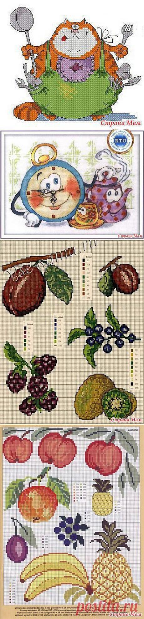 Вышивки для кухни. Можно расшить кухонное полотенце или салфетки.: Дневник группы &quot;Клуб рукоделия&quot; - Страна Мам